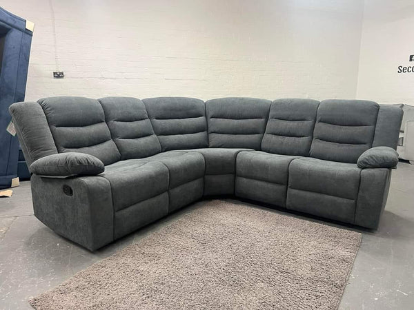 Roma Fabric Recliner with Cupholders (Grey)