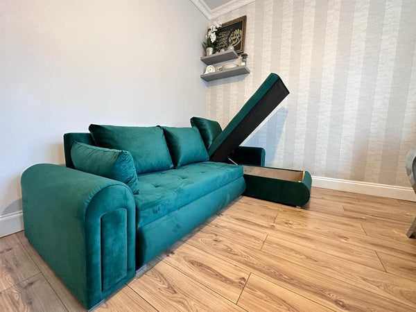 Green sofa bed