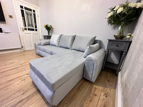 Silver grey sofa bed
