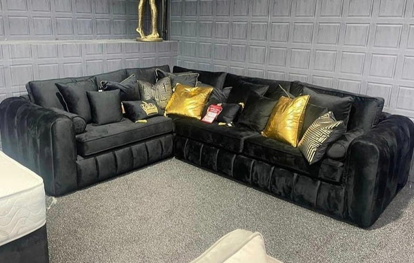 Royal Milano Sofa (Asphalt Plush Velvet) L-Shape