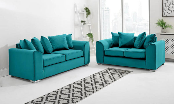 Plush Velvet Sofa – All Colours, Washable Cushions, 2-Year Warranty 3+2
